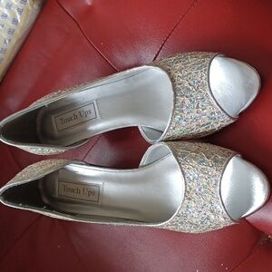 Touch Ups Kitten heel Sparkly bridal shoes 8M